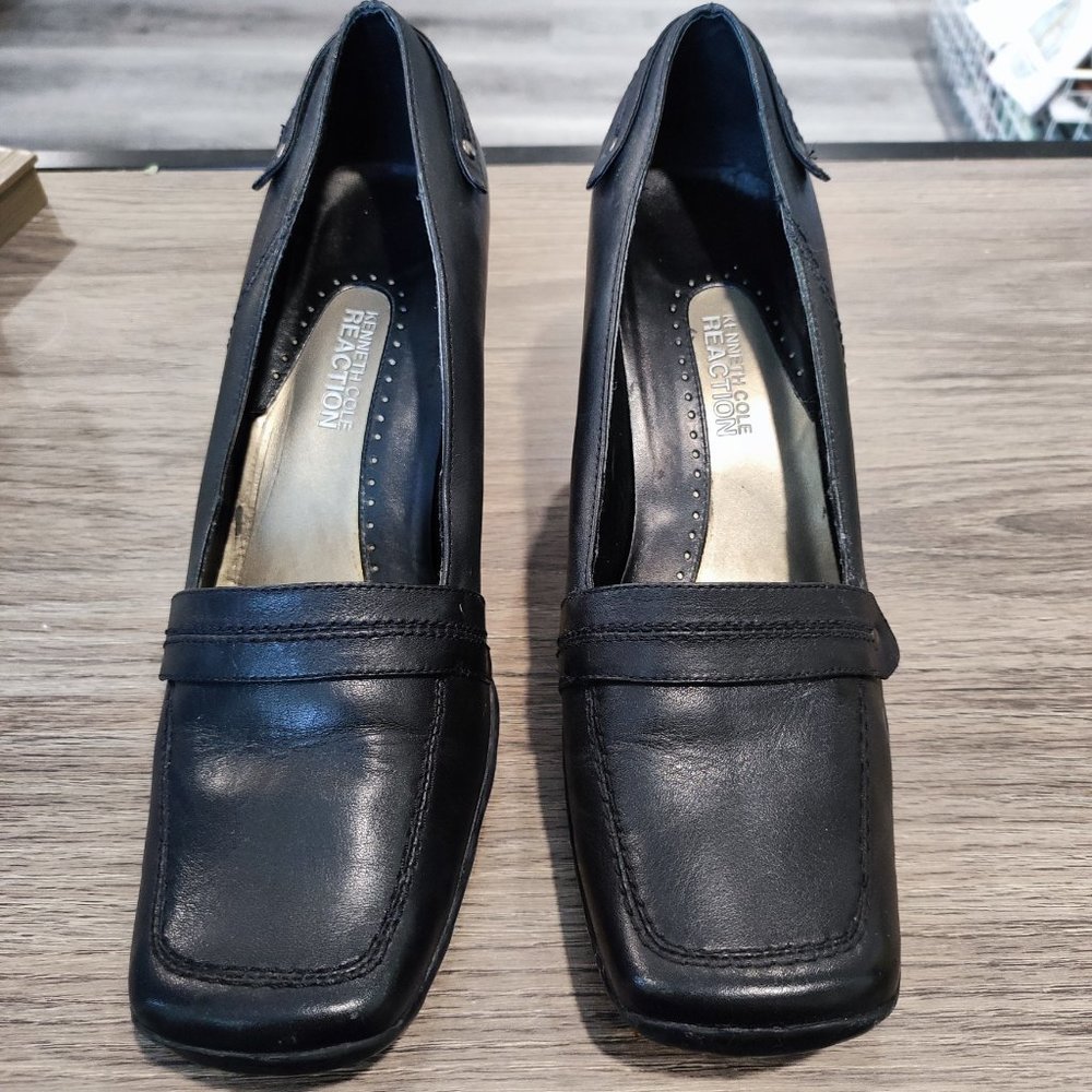 Kenneth Cole Reaction Leather casual loafer black women's size 10